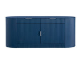 U_STYLE 55.1" Modern Storage Cabinet 2 Doors & 2 Drawers, Stripe MDF Sideboard with Aluminum N711P345168V