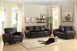 ZNTS Modern Living Room Furniture 1pc Loveseat Black Faux Leather Covering Retro Styling Furniture B01159022