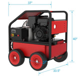 Commercial Hot Water Gas-Oil Fired Pressure Washer, 3.5 GPM, 4000 psi, Kohler engine, Direct Drive, W465106362