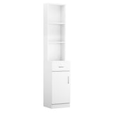 Standing 5 Compartments 1 Drawer 1 Door MDF Barber Cabinet White 43284972