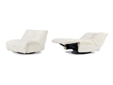 Rearden 35.5" Swivel Glider Manual Recliner Gaming Lounge Chair, Pearl White Short Faux Fur B2719P238499