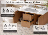 36 Inch Single Sink Bathroom Vanity with ceramic Top, MDF Cabinet, Soft Close Doors, Divided N729P417256N
