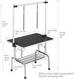 Professional Dog Pet Grooming Table Large Adjustable Heavy Duty Portable w/Arm & Noose & Mesh Tray 19484831