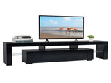 70.8 Inch Black TV Stand with RGB 16-Color LED Lights and USB Port - 2 Drawers Media Console, UV 02338459