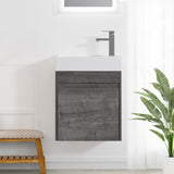 18'' Floating Wall-Mounted Bathroom Vanity with White Resin Sink & Soft-Close Cabinet Door W99936248