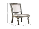 Set of 2 Leatherette Upholstered Side Chairs in Gray and Silver B016P222683