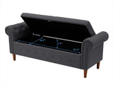Multifunctional Storage Rectangular Sofa Stool- Gray 18195898