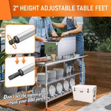 Stainless Steel Table for Prep & Work 24" X 60" inches with 2 Adjustable Shelf, Commercial W1192P301431