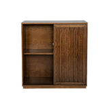 Mid Century Sideboard with 2 Sliding Door & Solid Wood Decorative Strips, Storage Cabinet for Living W1801P195658