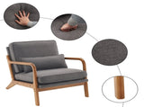 Oak Armrest Oak Upholstered Single Lounge Chair Indoor Lounge Chair Dark Grey 17272557