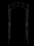 Metal Garden Arch with black powder coated 3.6ft Length x 1.47ft Width x 7.5ft Height Climbing W656P210530
