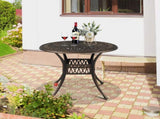 90*90*75cm Round Top Courtyard Cast Aluminum Table Bronze 20841145