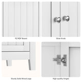 White Double Door Storage, Mid-Century Modern Freestanding Buffet, Bathroom Storage W1706P324561