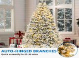 6ft Snow Flocked Artificial Christmas Tree with 250 Lights, 800 Branch 02576508