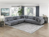 1pc Modern Living Room Furniture Modular Armless Chair Plush Gray Corduroy Fabric Upholstery Plywood B011P220981
