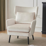 Wing Back Velvet Accent Chair, Modern Living Room Armchair Comfy Upholstered Single Sofa Chair for N765P197510W