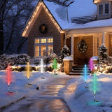 7-Color Solar Christmas Tree Stake Lights , Lifelike Fiber Optic Cedar Design with Star, 58295265