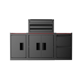 Steel Mini Side Locker Cabinet, 2 Shelves, Black 98164105