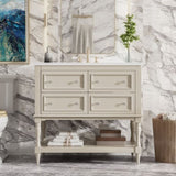 36" Bathroom Vanity Cabinet Sink Combo Set, Undermount Ceramic Sink, Free Standing Vanity Set N710P250654Y
