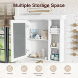 35'' x 28'' White Wall Mounted Bathroom Storage with Mirror Door, Modern Bathroom Wall N710P196545K