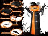 10ft Inflatable Halloween Decor with Rotatable Head Pumpkin Ghost in Cape, 6 Built-in LED Lights, 29244331
