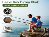 Portable Folding Camping Fishing Chair, Lightweight 2.31lbs Outdoor Stool with Builtin Cooler Bag, 54102397