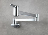 Brass Wall Mounted Foldable Faucet Double Handles Fuacet Cold Water Kitchen Tap Chrome 68951116