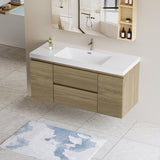48" Floating Bathroom Vanity with Sink, Modern Wall-Mounted Bathroom Storage Vanity Cabinet with W1573P152702