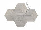 Hexagon natural marble tile, Carrara Gray marble, natural stone, for wall, OL textured finished, 3D W1696P262339