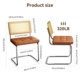 Natural Rattan Dining Chairs Set of 2, Modern Dining Room Chairs with Solid Wood Back for Kitchen W3010P298562