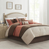 7 Piece Faux Suede Comforter Set Coral King B03596818