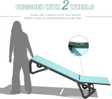 Outdoor Lounge Chair, 2 Pieces Aluminum Plastic Patio Chaise Lounge with 5 Position Adjustable W1859P225539
