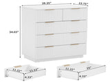 White P2 Particle Board and Density Board 724194cm Wavy Pattern Drawer Front Four-Level Five-Drawer 24090846