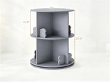2-Tier Kids Rotating Bookshelf - 360&deg Display for Books/Toys, Bear Baffles Child-Friendly Height, 41361337