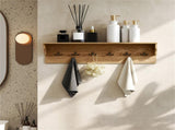 Wall Mount Coat Rack with Shelf - 31.5"x5.5"x8", 6 Hooks & 110LBS Capacity 23101539