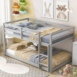 ZNTS Twin over Twin Floor Bunk Bed,Grey 48373666