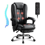 Massage Office Chair with Heat and 6 Vibration Points,Executive Office Chair with Foot Rest and W1521P299229
