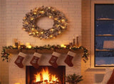 24" Pre-Lit Christmas Wreath - 35 Warm White LEDs6 Pine Cones, 105 Branch Tips 32688363