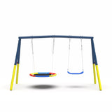 Swing Set for Backyard, 440lbs Set with Heavy-Duty A-Frame Metal Outdoor Stand, 1 Saucer W1163P290469