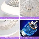 15 Inch RGB Dimmable Led Enclosed Ceiling Fan with Light Modern Bladeless 6 Speed Remote Control for W934P262269