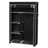 ZNTS 64" Portable Closet Storage Organizer Wardrobe Clothes Rack with Shelves Black 72214687