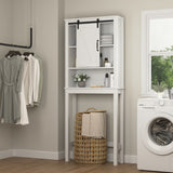 ZNTS Over-the-Toilet Storage Cabinet, Space-Saving Bathroom Cabinet, with Adjustable Shelves and A Barn W40935622