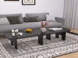 Modern Black Wooden Nesting Coffee Table Set, 70.86" Extendable Splicing Center Table for Living W2295P365033