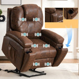 ZNTS Power Lift Recliner Chair with Massage Elderly, Overstuffed Wide Recliners, Heavy Duty and Safety W1622P196006