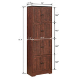 ZNTS Tall Storage Cabinet with 8 Doors and 4 Shelves, Wall Storage Cabinet for Living Room, Kitchen, W1693111252