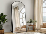 59"x16" Arched Full Length Mirror Freestanding Full Body Floor Mirror, Black 01099896