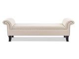 Kathy Roll Arm Entryway Accent Bench, Sky Neutral Beige Polyester B2719P238171