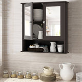 Brown bathroom cabinet with mirror 21636181