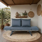 1 PCS Patio Wicker Side Foldable Bench Patio Backyard Conversation Bench Grey Wicker Dark Grey W329P285874