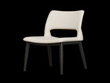 Modern minimalist white PU leather Dining Chairs Set of 2, comfortable backrest design, metal leg W1727P426736